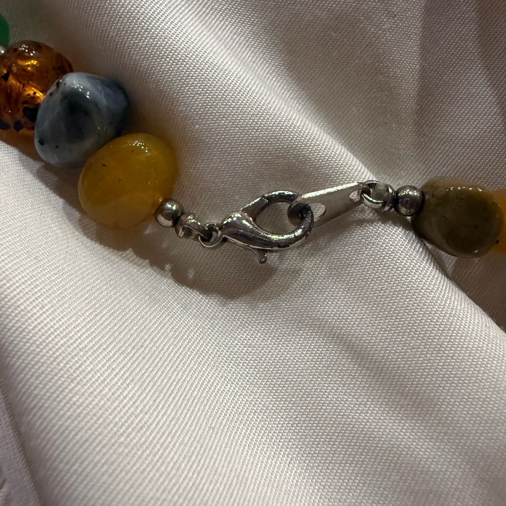 Vintage America Colorful Beaded Necklace with Silver Accents - Picture 4 of 4